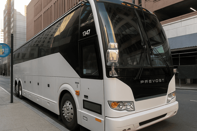 a Charter Bus Rental Tacoma coach bus